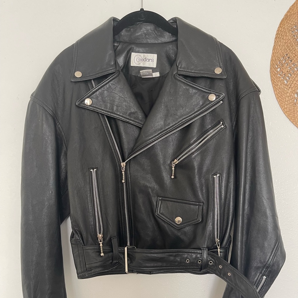 Vintage 1980’s cropped leather biker jacket